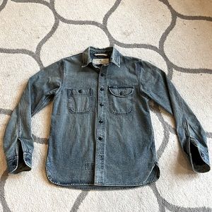 Rogue Territory washed out indigo work shirt